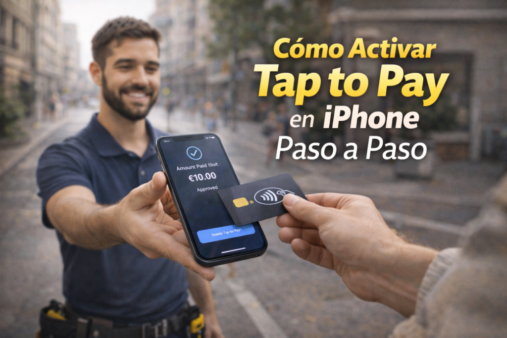 Autónomo cobrando con Tap to Pay en iPhone sin datáfono físico