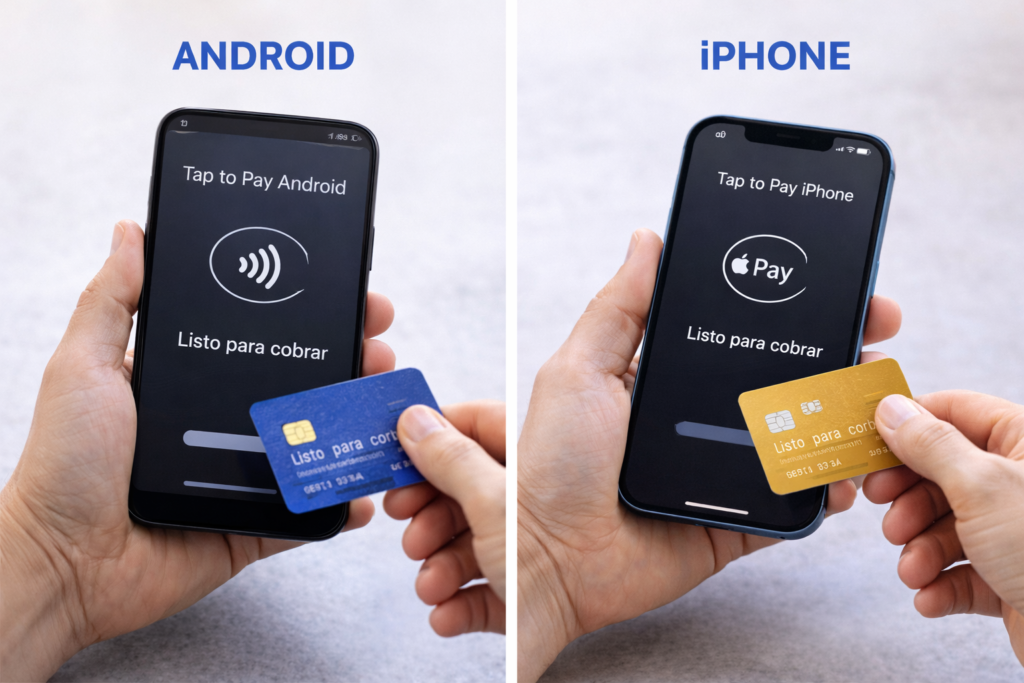 Comparación de Tap to Pay en Android y iPhone