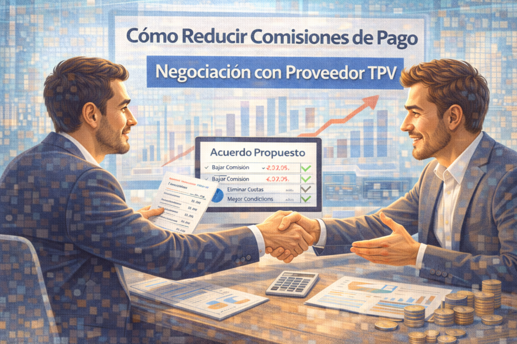 Empresarios negociando comisiones de pago