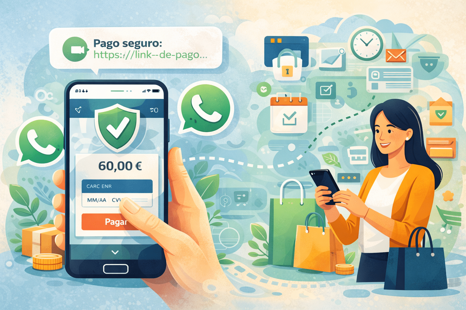 Pagos seguros a través de enlaces de WhatsApp