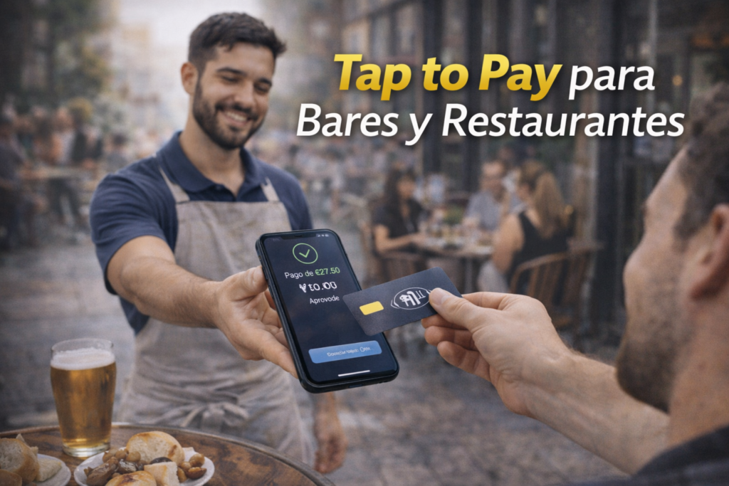 Pago contactless en terraza con Tap to Pay para bares
