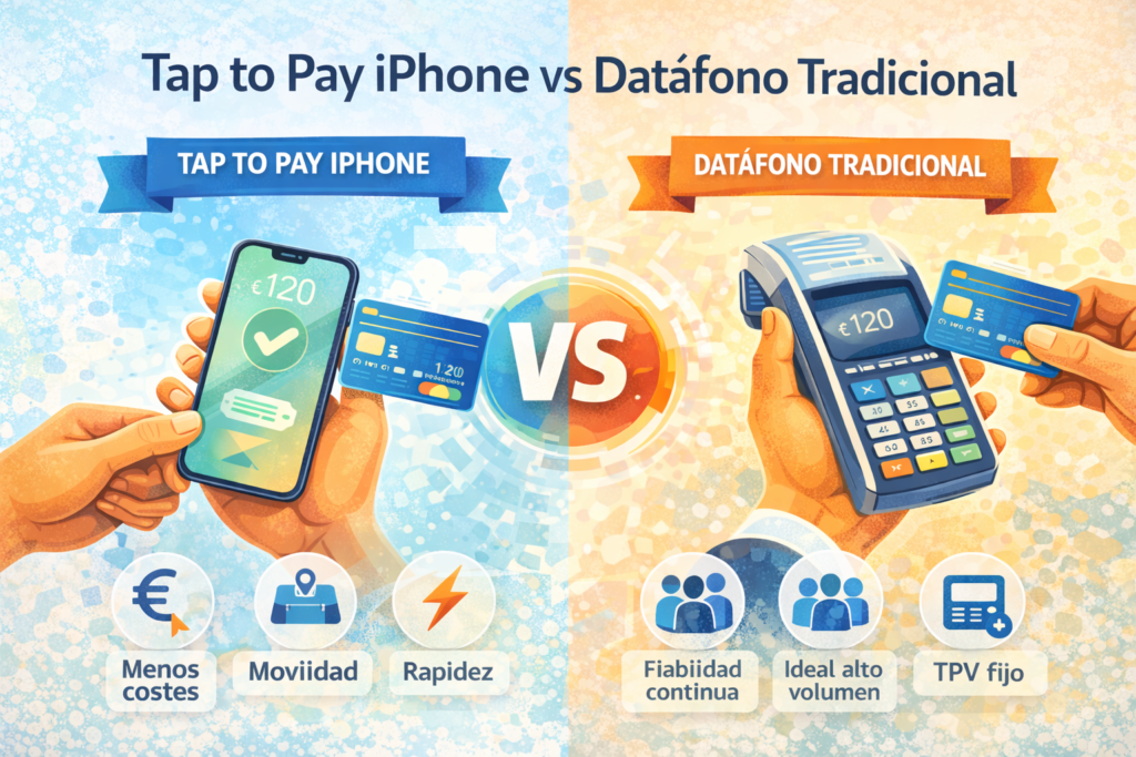 tap to pay vs. una terminal tradicional