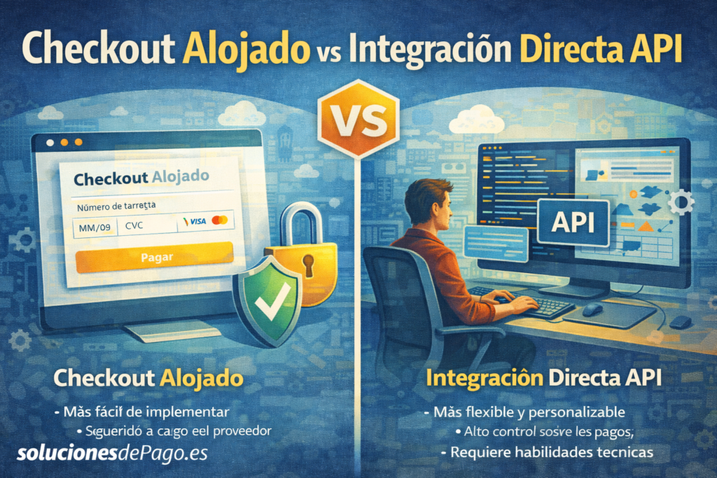 Checkout Alojado vs Integración Directa API en Espana