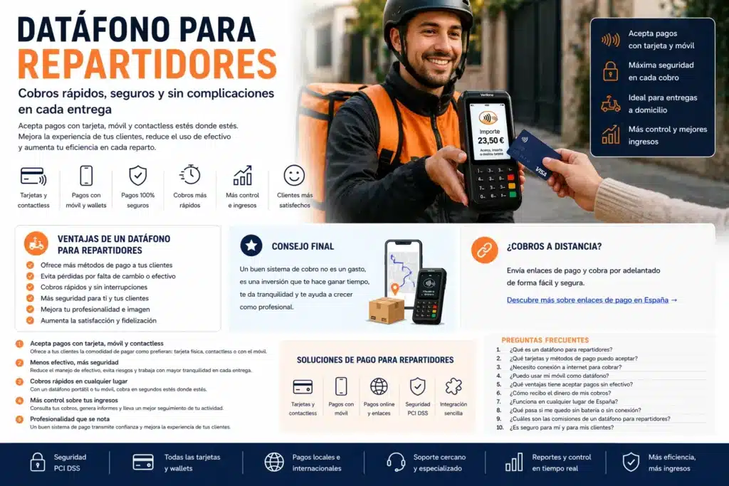 Infografia datafono para repartidores