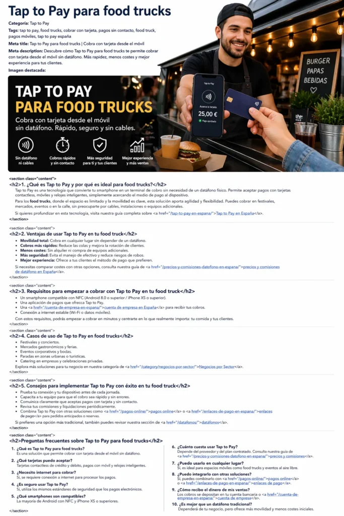 infografia tap to pay para food trucks