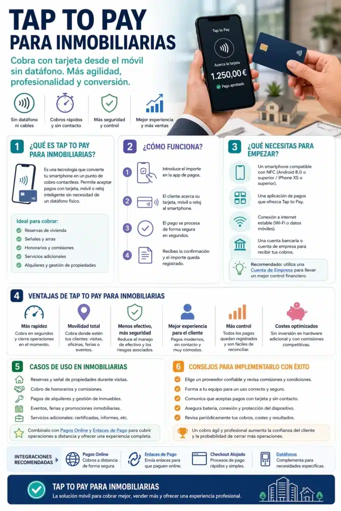 infografia tap to pay para inmobiliarias